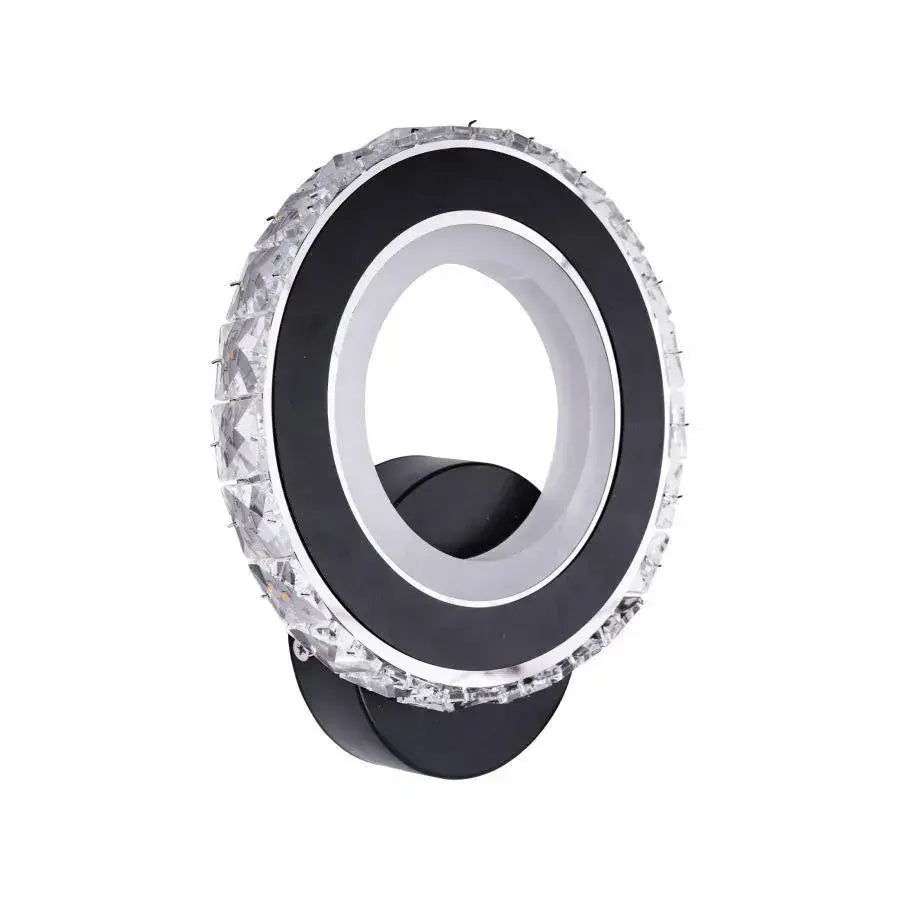 Applique LED NOVA Rotonda, 16W, Noir & Acier Inox, Lumière Chaude/Froide/Neutre