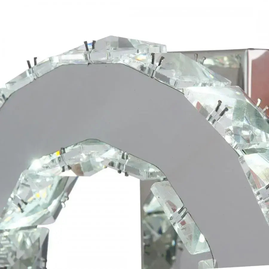 Lustre LED en cristal MAJORA 8W, Diamètre 20cm, Lumière Froide/Chaude/Neutre, Chrome Brillant