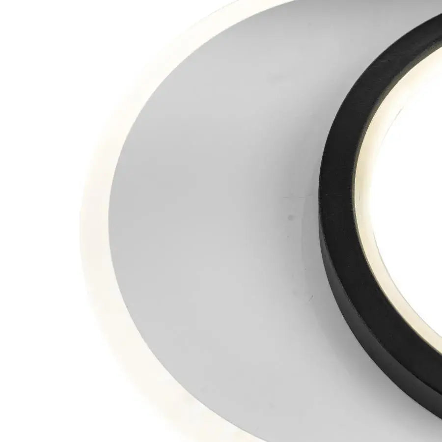 Applique LED SMALON 27W, 2 Cercles, Lumière Froid/Chaud/Neutre, Noir Blanc