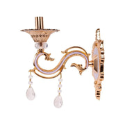 Lampe Nicholas, 1*E14, Lilas avec Or, Métal et Cristal