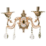Lampe Nicholas, 2*E14, Lilas avec Or, Métal et Cristal