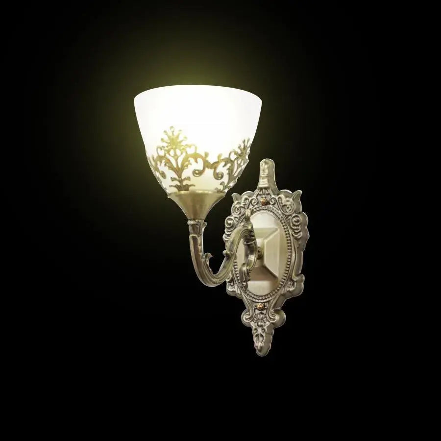 Applique rustique COTTAGE, 1*E27, Bronze, Métal et Verre