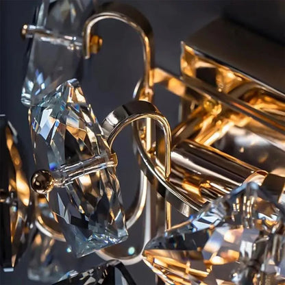 Lampe Yasmina 2*E14, Métal et Cristal, Argent