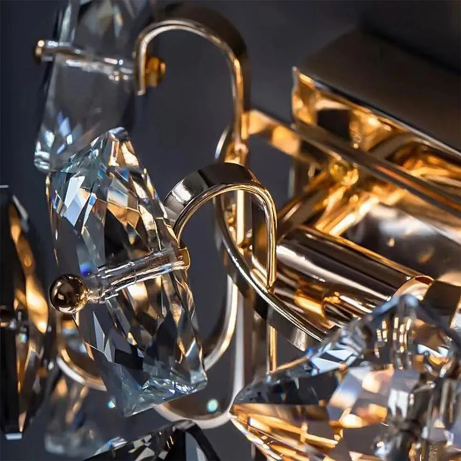 Lampe Yasmina 2*E14, Métal et Cristal, Argent