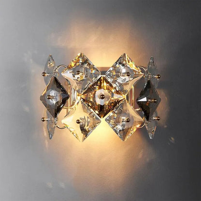 Lampe Zarina 2*E14, Métal et Cristal, Or