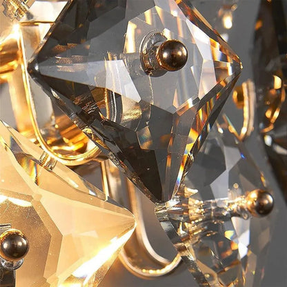 Lampe Zarina 2*E14, Métal et Cristal, Or