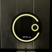 Miroir rond LED, 60 cm, Visio MotionGlow Marcello, système anti-buée, horloge et thermomètre, loupe cosmétique, intensité variable