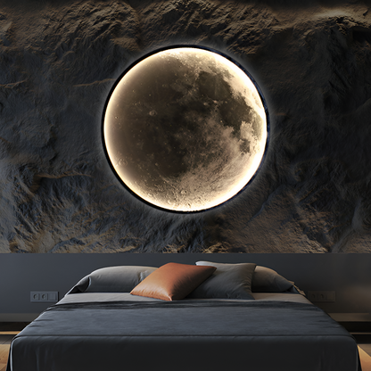 Applique Murale LED Décorative Luna 83W Diamètre 120CM Lumière Froid/Neutre/Chaude Noir