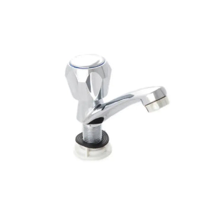 Robinet de salle de bain avec montage sur lavabo, eau froide, monocommande, chrome brillant