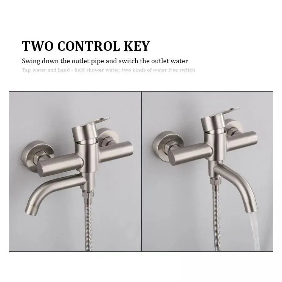 Robinet de salle de bain, Acier inoxydable SUS304, Finition satinée, N/LY0C1