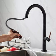 Robinet de cuisine, sanitaire en laiton, noir, CF1035/B