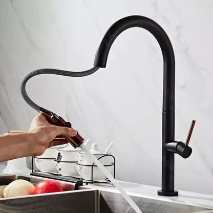 Robinet de cuisine, sanitaire en laiton, noir, CF1035/B