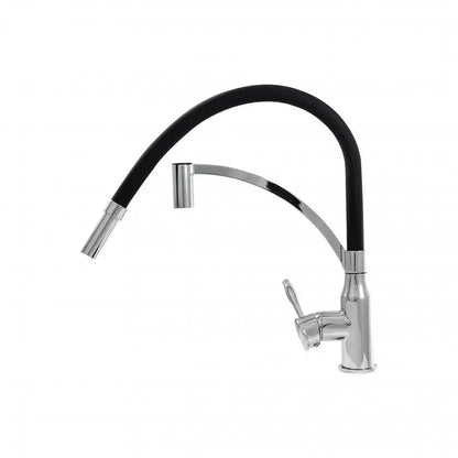 Robinet de cuisine, sanitaire en laiton, noir avec chrome, WZX/2019