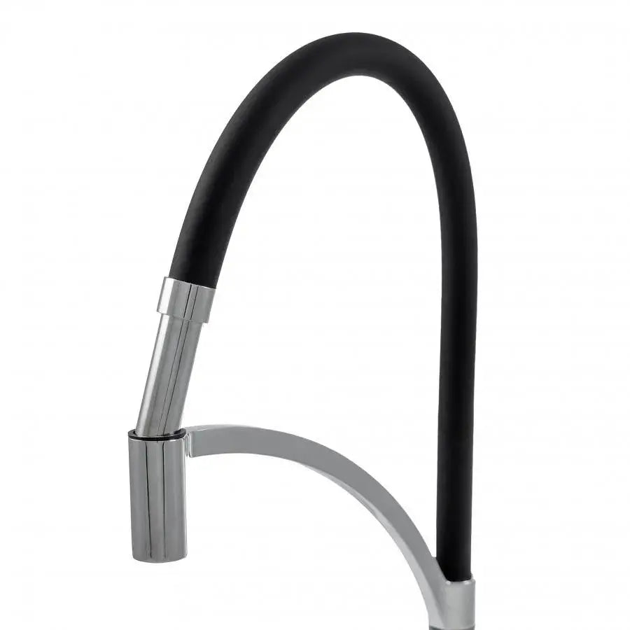 Robinet de cuisine, sanitaire en laiton, noir avec chrome, WZX/2019