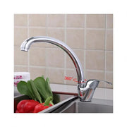 Robinet de Cuisine Chromé Brillant LB00C, Robinet Cygne Pivotant, Cartouche Céramique, Ensemble Complet avec Raccords et Système de Fixation