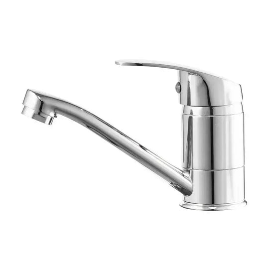 Robinet d'évier, bec pivotant, longueur 18 cm, cartouche en céramique, chromé, raccordement inclus Robinets de cuisine Titre par défaut Alessandro Design