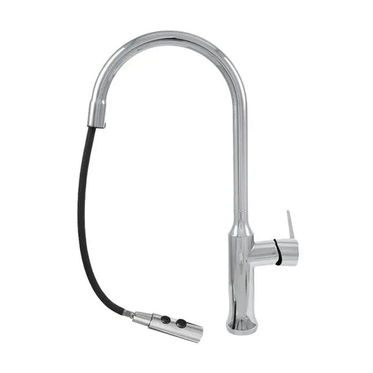 Robinet de cuisine avec douche extractible en laiton sanitaire argent CF/1035/C robinets de cuisine titre par défaut Alessandro Design