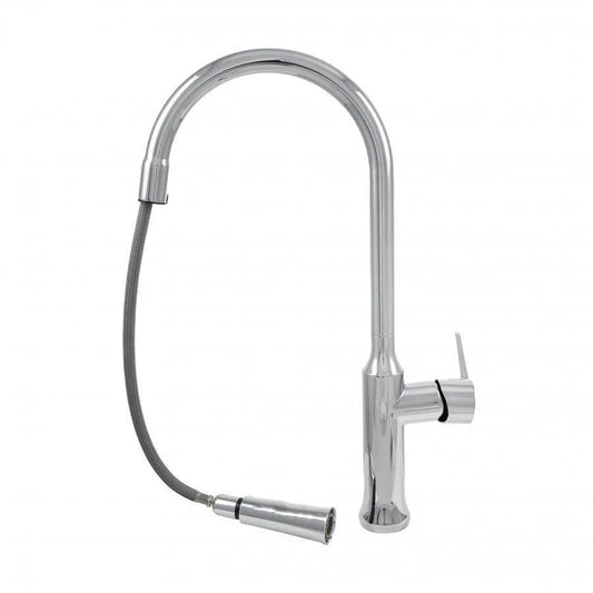 Robinet de Cuisine avec Douche Extractible Laiton Sanitaire Argent CF/1035/C1