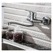 Robinet de cuisine mural avec bec rotatif, alliage, chrome, PM018