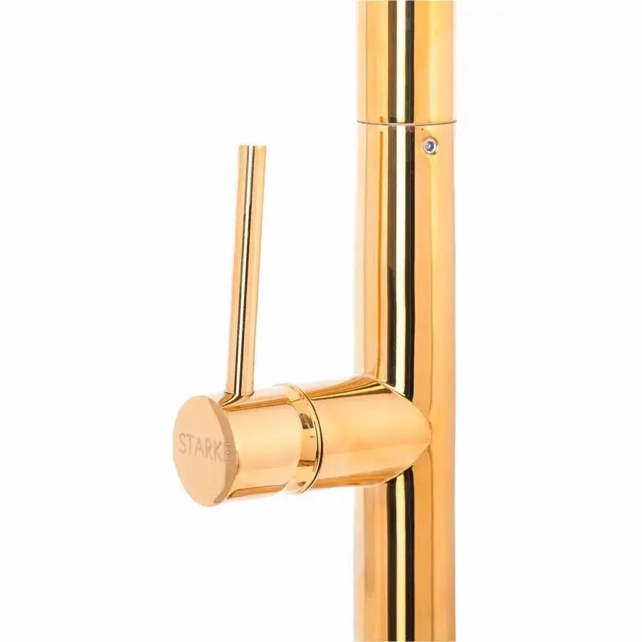 Robinet de Cuisine avec Douche Extractible, Sanitaire en Laiton, Or, CF2043