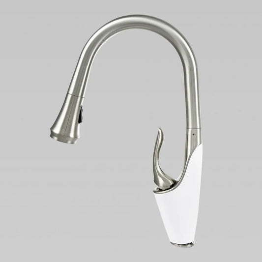 Robinet de Cuisine avec Douche Extractible, Sanitaire en Laiton, Chrome, W054