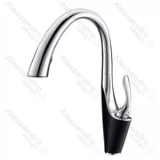 Robinet de Cuisine avec Douche Extractible, Sanitaire en Laiton, Chrome, W058