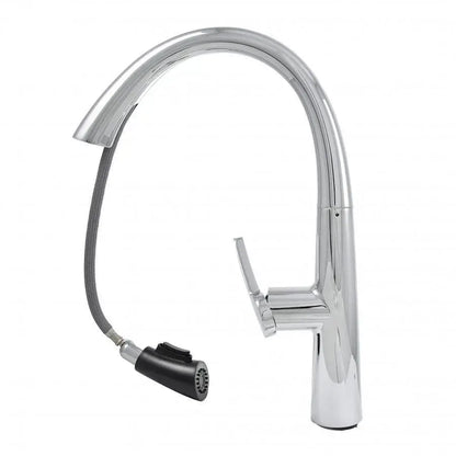 Robinet de Cuisine avec Douche Extractible, Sanitaire en Laiton, Chrome, W059