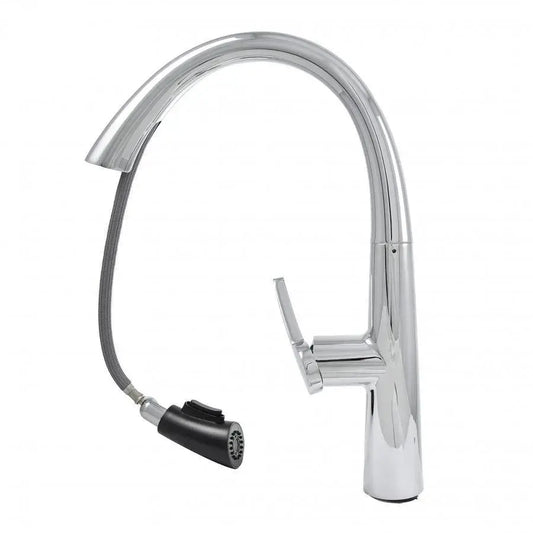 Robinet de Cuisine avec Douche Extractible, Sanitaire en Laiton, Chrome, W059