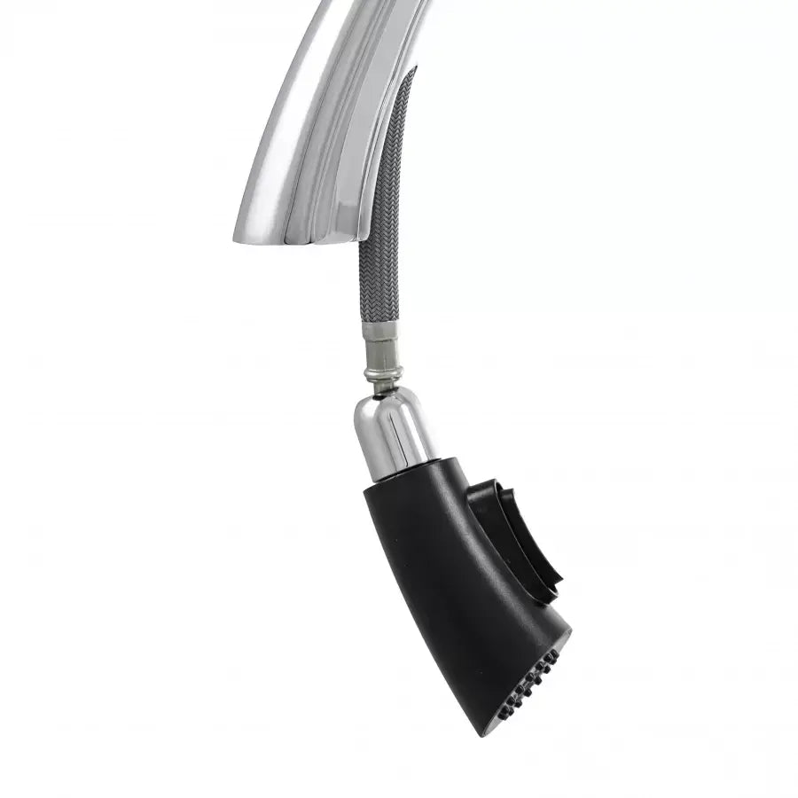 Robinet de Cuisine avec Douche Extractible, Sanitaire en Laiton, Chrome, W059