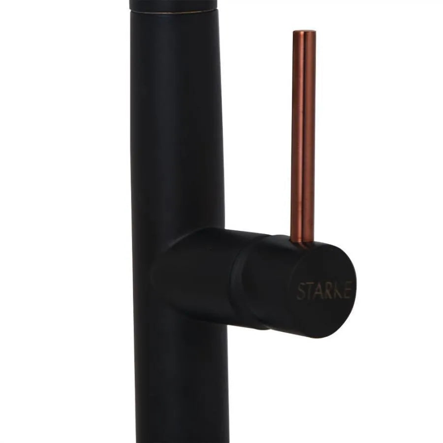 Robinet de Cuisine avec Douche Extractible, Sanitaire en Laiton, Noir, CF2042