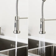 Robinet de cuisine avec douche extractible, acier inoxydable et laiton chromé, YD/101