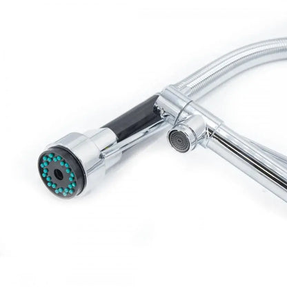 Robinet de cuisine avec douche extractible, acier inoxydable et laiton chromé, YD/301