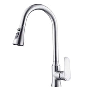 Robinet de cuisine avec douche extractible en acier inoxydable argenté ZY1014