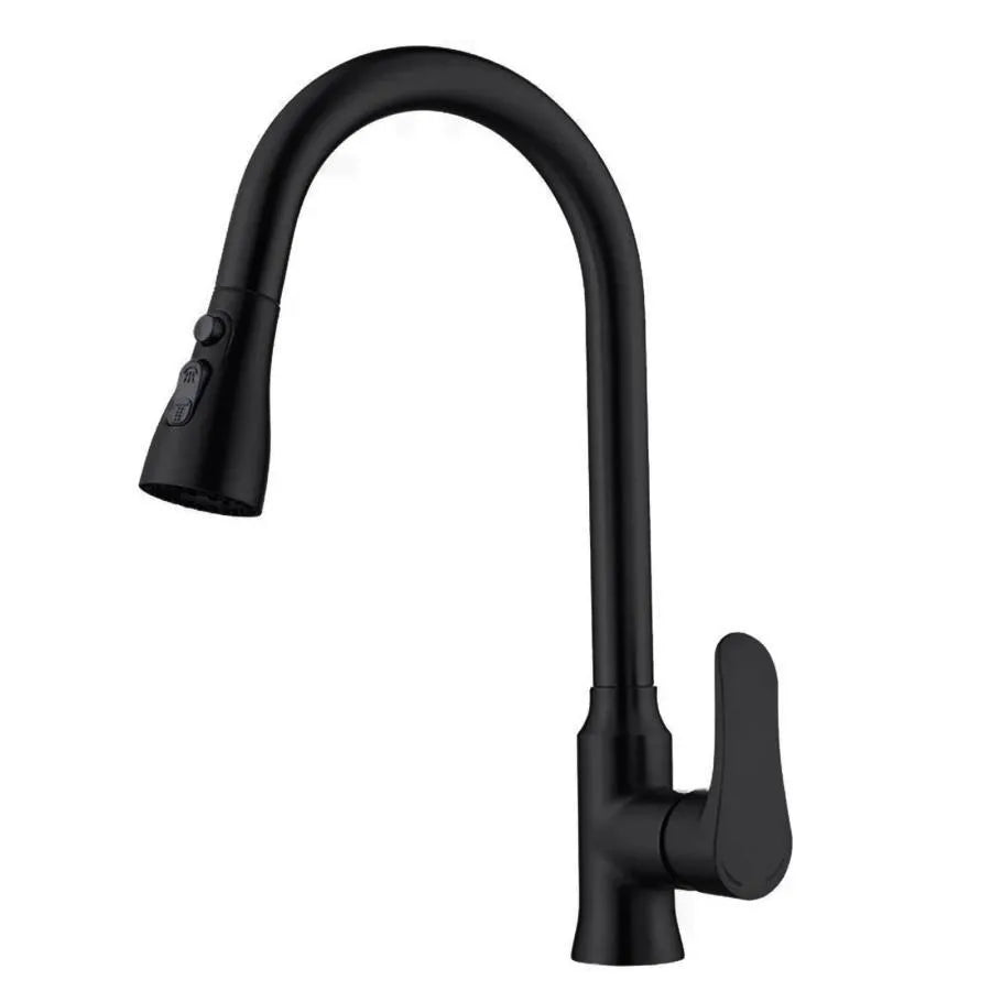Robinet de cuisine extractible en acier inoxydable noir ZY1013