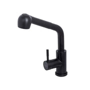 Robinet de cuisine avec douche extractible, acier inoxydable SUS304, noir, HS004