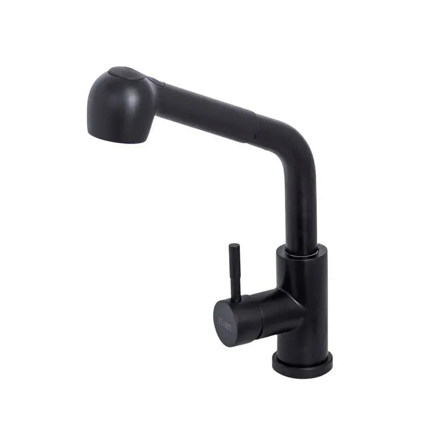 Robinet de cuisine avec douche extractible, acier inoxydable SUS304, noir, HS004