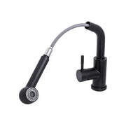 Robinet de cuisine avec douche extractible, acier inoxydable SUS304, noir, HS004