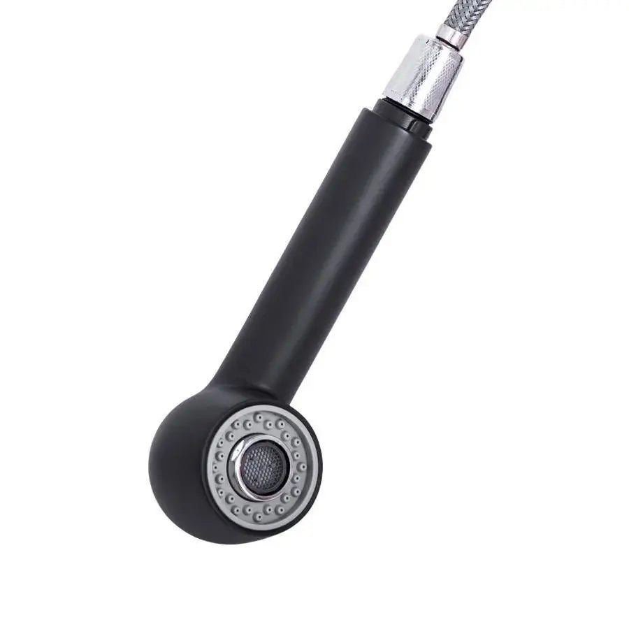 Robinet de cuisine avec douche extractible, acier inoxydable SUS304, noir, HS004