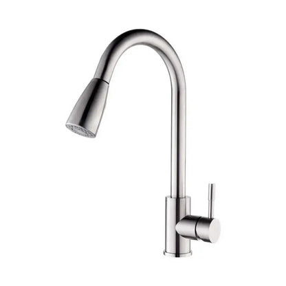 Robinet de cuisine avec douche extractible, acier inoxydable SUS304, satiné, CF018