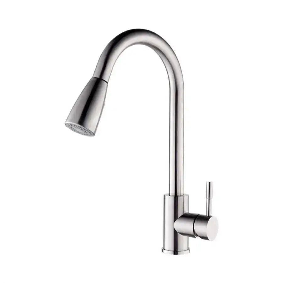 Robinet de cuisine avec douche extractible, acier inoxydable SUS304, satiné, CF018