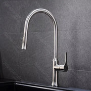 Robinet de cuisine avec douche extractible, acier inoxydable SUS304, satiné, CF023