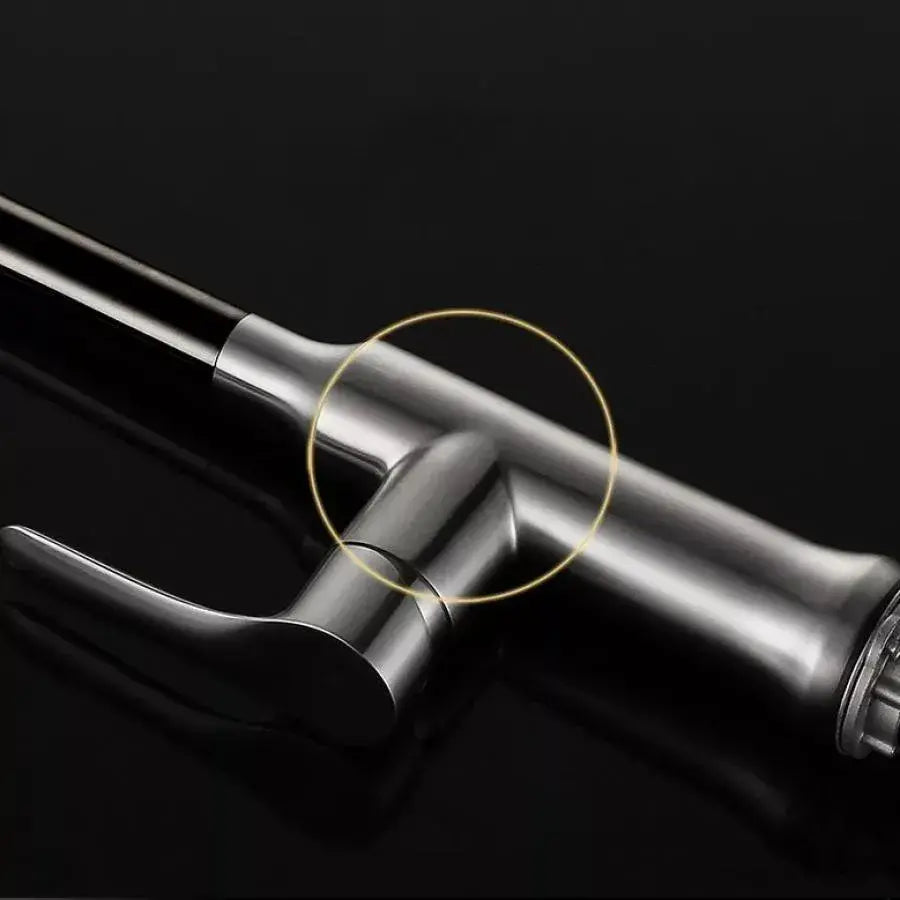 Robinet de cuisine avec douche extractible, acier inoxydable SUS304, satiné, CF023