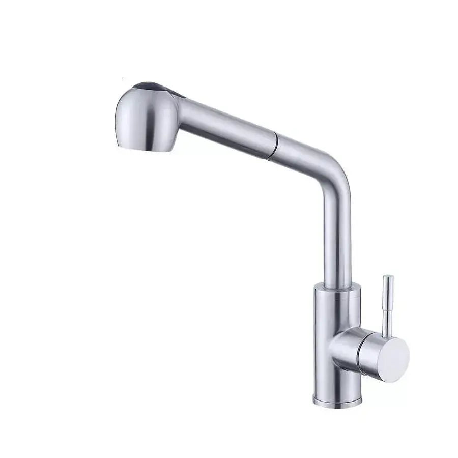 Robinet de cuisine avec douche extractible Starke CF019, levier unique, acier inoxydable, cartouche céramique, finition satinée