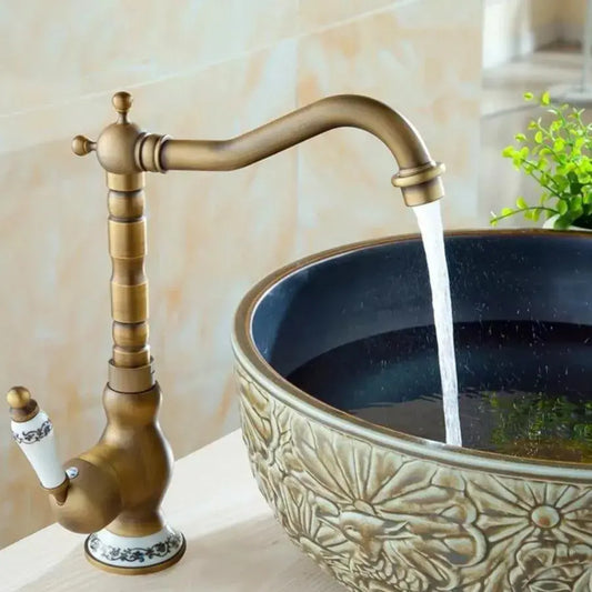 Robinet de cuisine à col de cygne, laiton sanitaire, or antique, OD/2047