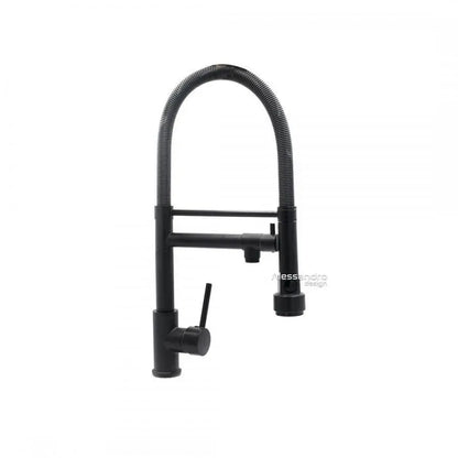 Robinet de cuisine, acier inoxydable et laiton noir, YD/302