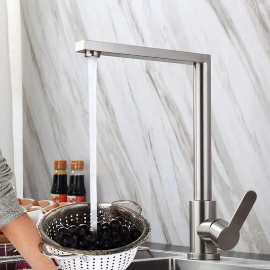Robinet de cuisine en acier inoxydable argenté