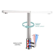 Robinet de cuisine en acier inoxydable argenté