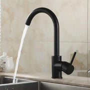 Robinet de cuisine, acier inoxydable SUS304, noir, HS/LY008