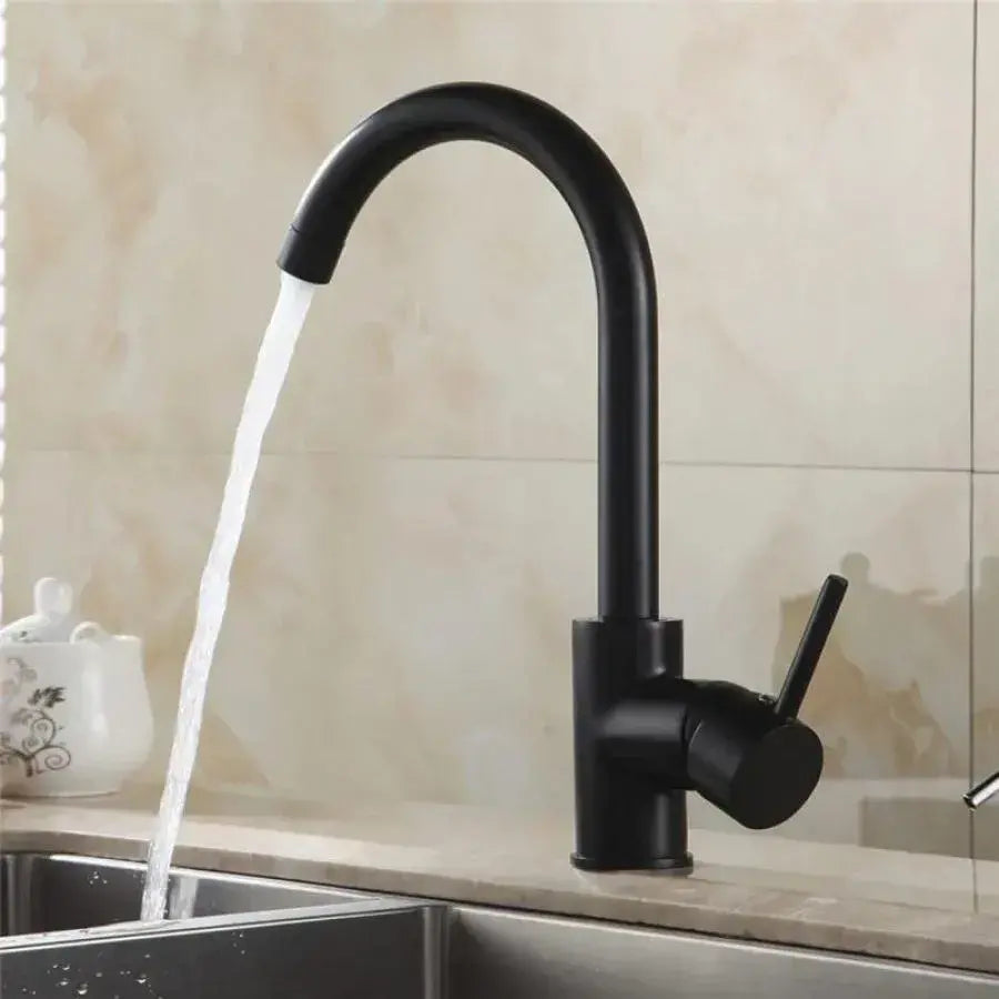 Robinet de cuisine, acier inoxydable SUS304, noir, HS/LY008