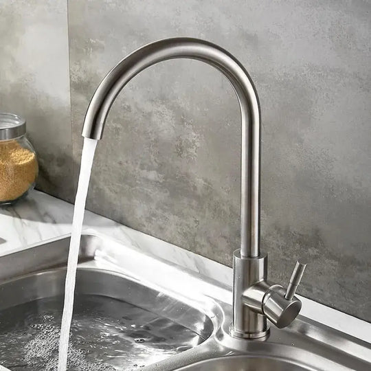 Robinet de cuisine à levier unique Robinet pivotant Cartouche céramique Acier inoxydable satiné Connexions Kit de fixation inclus CF001 Robinets de cuisine Default Title Alessandro Design